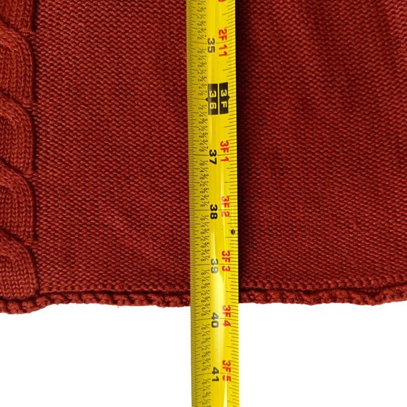 Calvin Klein Rust Orange Sleeveless Turtleneck Cable Knit Sweater Dress Size S/M - Picture 9 of 11